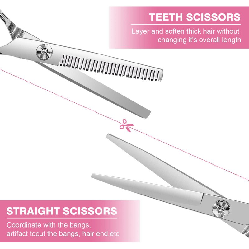 Hair Cutting Kit for DIY Hair Cutting at Home, Hair Scissors, Split Ends Trimmer, Bangs Clips, Professional Hair Cutting Tools for Women, Kids