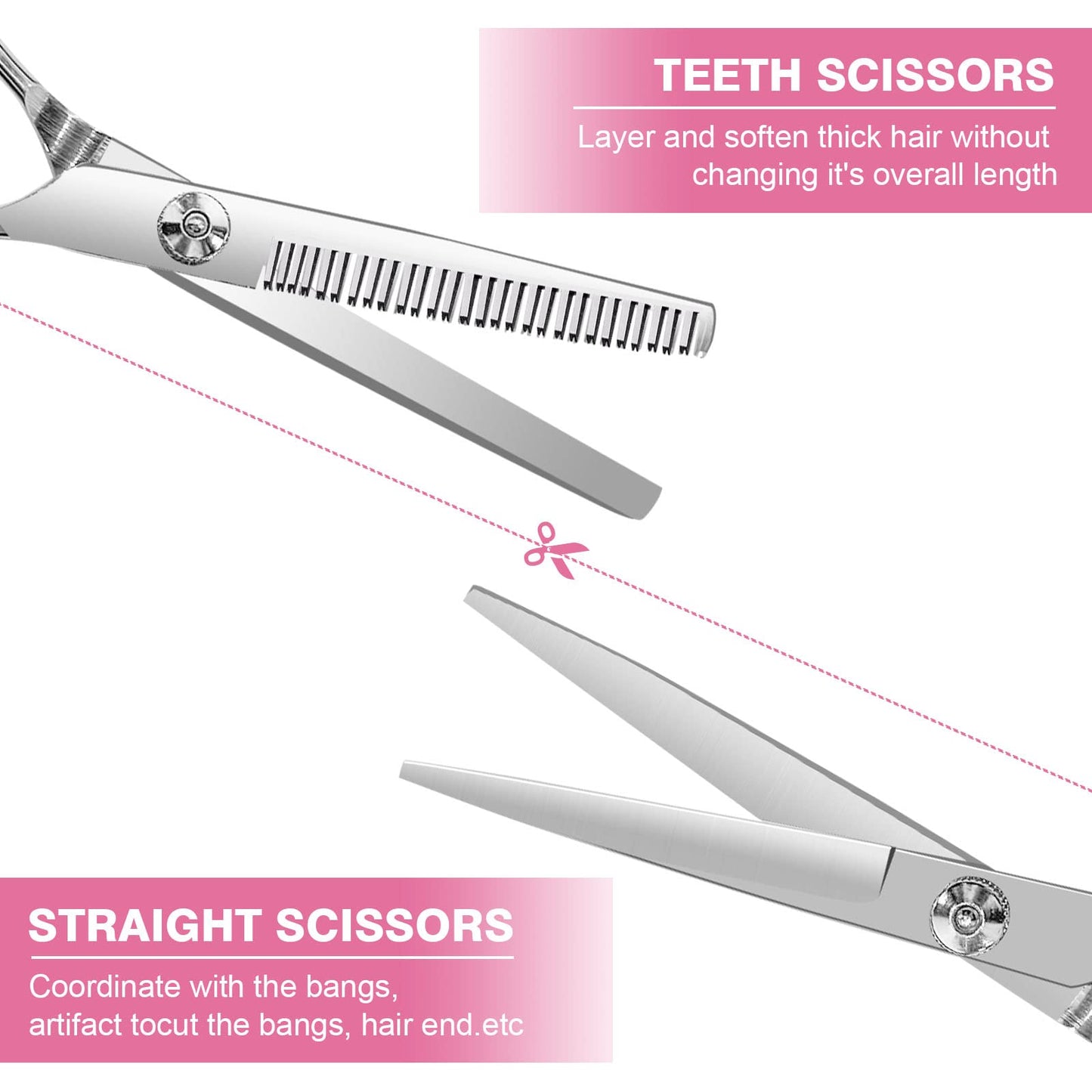 Hair Cutting Kit for DIY Hair Cutting at Home, Hair Scissors, Split Ends Trimmer, Bangs Clips, Professional Hair Cutting Tools for Women, Kids