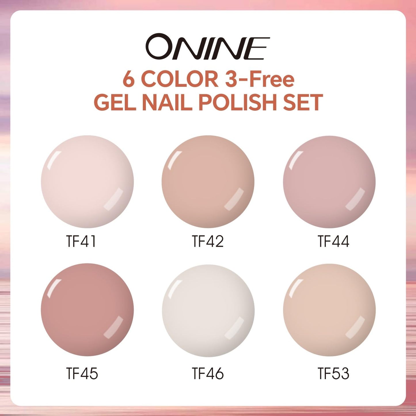3-Free Gel Nail Polish Set - 6Pcs 10g Nude Pink Jelly UV/LED Gel, Long Lasting High Gloss Soak Off Nail Gel, Nail Beauty Design Manicure for Professional, Salon & Home Use, No Hema & TPO & Di-Hema