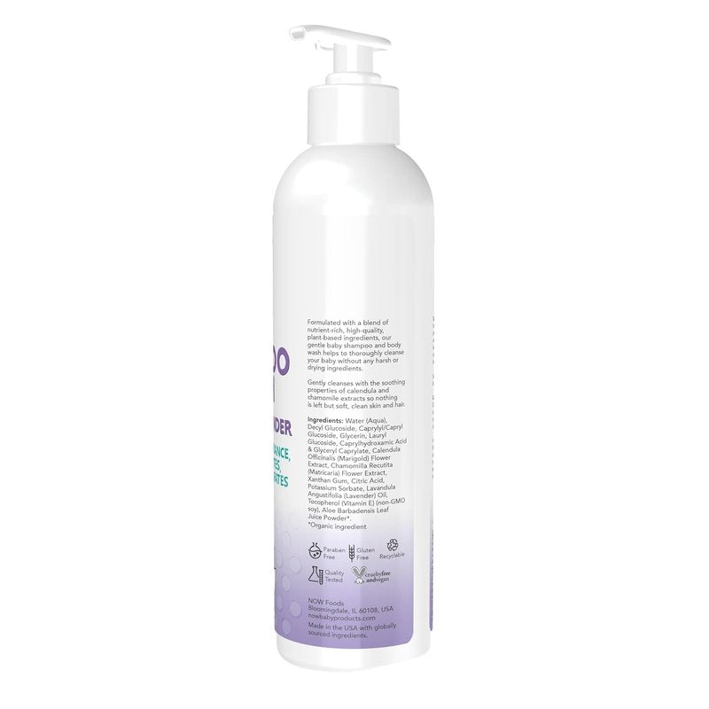 Gentle Lavender Baby Shampoo & Wash - Paraben Free, 8 Fl Oz | Calming Formula