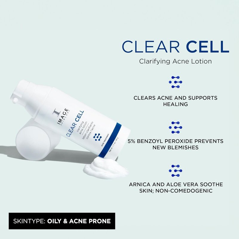 IMAGE Skincare Clear Cell Acne Treatment Lotion - Benzoyl Peroxide Formula, 1.7 oz | Treats & Prevents Blemishes