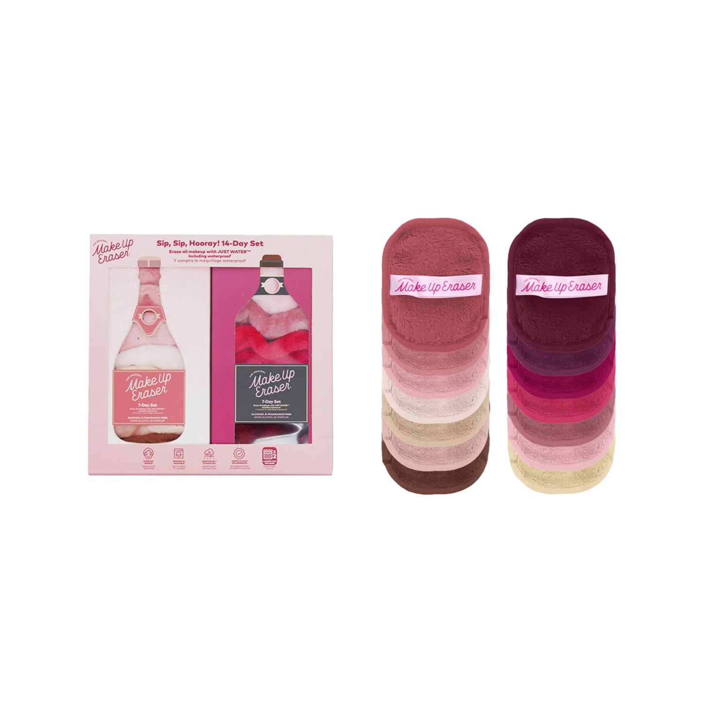 The Original Makeup Eraser 7-Day Set, Erase All Makeup with Just Water, Including Waterproof Mascara, Eyeliner, Foundation, Lipstick, Sunscreen, and More! Minnie & Mickey, 7ct.