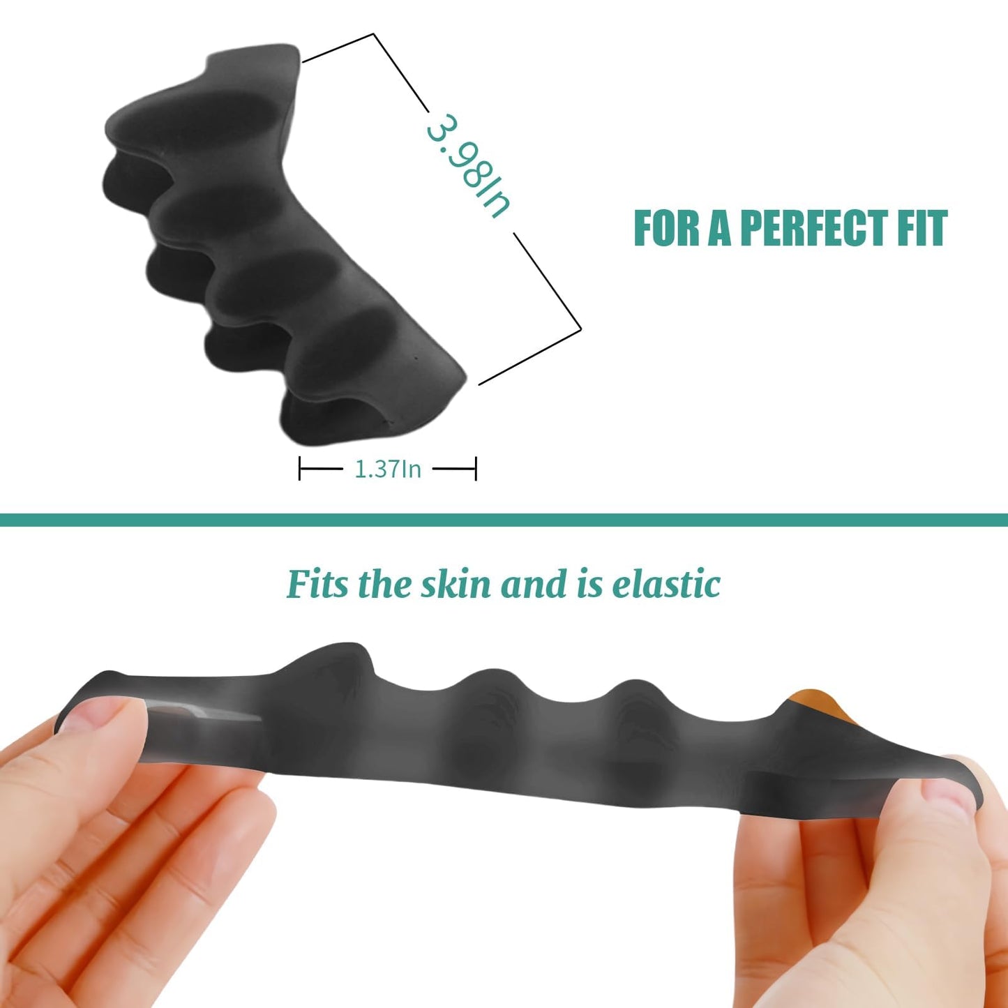 4 Pcs Silicone Toe Spacers – Yoga Toe Separators for Toe Straightening & Relaxation | Correct Overlapping Toes, Bunions, Hammer Toe | Toe Support toe separators for Women & Men (Tan, 5.5)