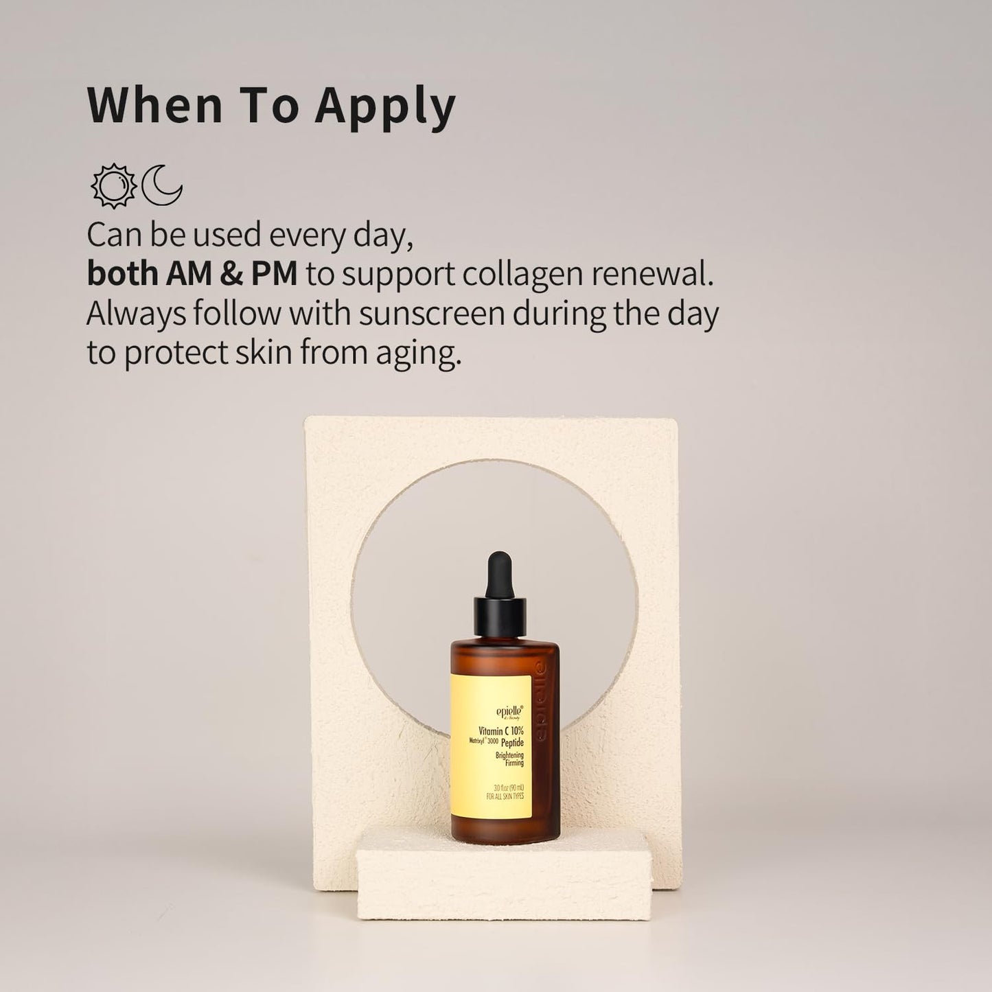 Epielle Complex Vitamin C 10% + Peptides Serum 3 fl.oz, Glowing and Firming Formula for Uneven Tone & Enlarged Pores, Anti-Aging for Face, Korean Skin Care