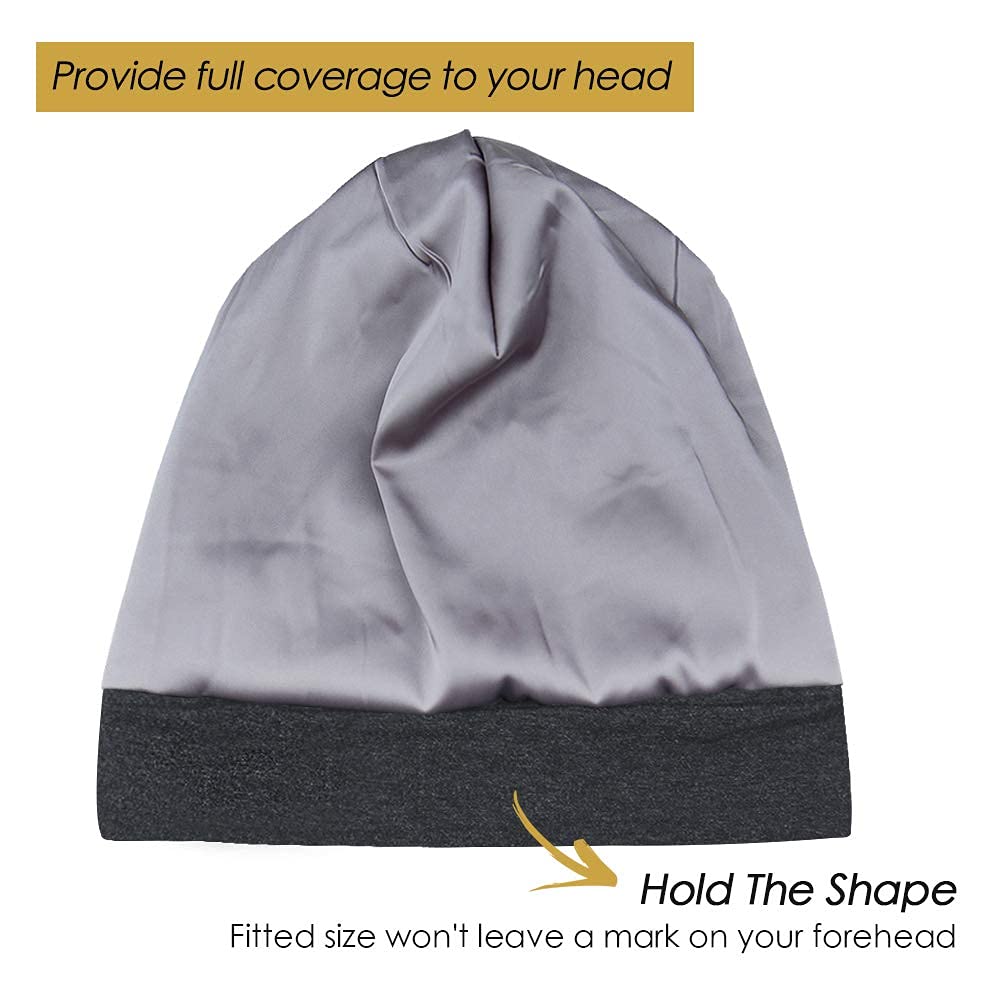FocusCare Satin Bonnet for Black Women with Curly Hair Sleeping