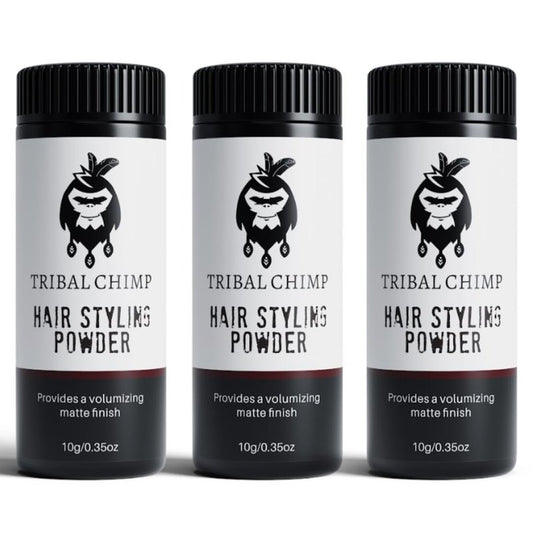 Tribal Chimp Hair Styling Powder, All-day Invisible Hold Hair Volumizer and Texture Powder for Men and Women, Styling Powder with Matte Finish - 3-Piece Set, 10g