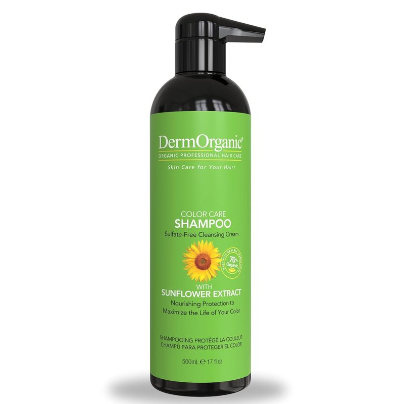 DermOrganic Color Care Shampoo - Sulfate-Free Cream with Sunflower Anti-Fade Extract | 17 fl. oz