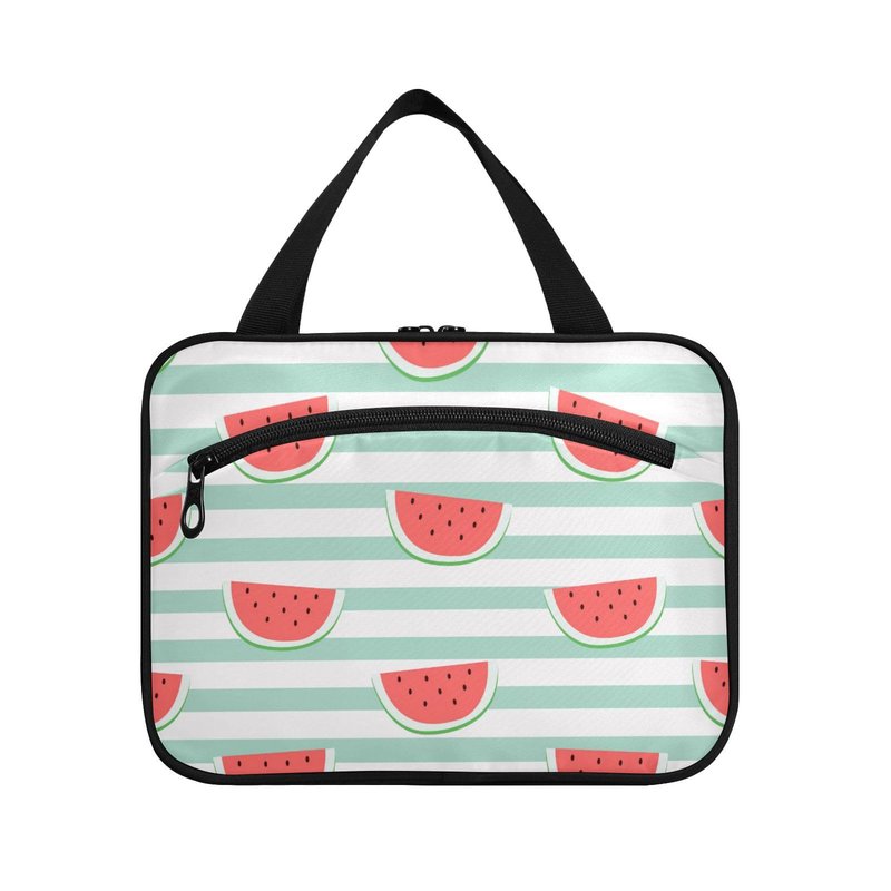 senya Toiletry Bag Travel Bag with Hanging Hook Cute Red Watermelon Slice Makeup Cosmetic Bag Travel Organizer Water-resistant for Toiletries Accessories Shampoo Full Sized Container,L