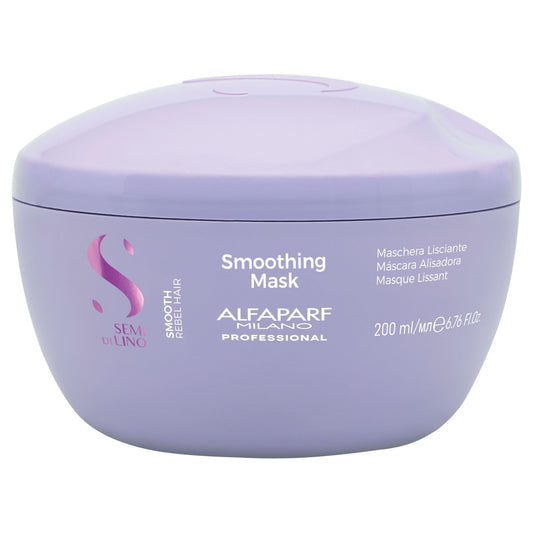 ALFAPARF MILANO Semi di Lino Smooth Mask for Frizzy and Rebel Hair - Intensive Detangling Hair Treatment - Controls Frizz - Straightens and Hydrates Unruly Hair, 6.76 fl. oz.