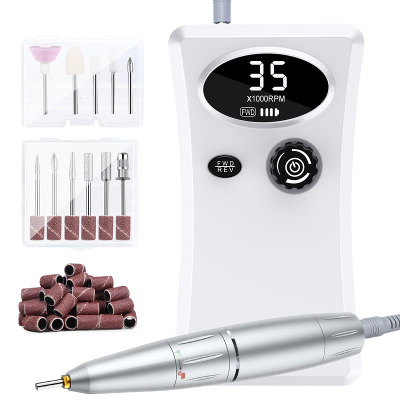Cadrim 35000 RPM Portable Nail Drill, Electric Nail File, Cordless, Rechargeable, Professional Efile Nail Drill Machine Set for Acrylic Nails, Polishing