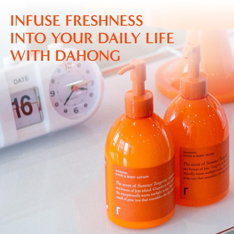 RATAPLAN Dahong Hand & Body Lotion - Vegan, Gentle and Soft Moisturizer, Tangerine of Jeju Island, Korean Skincare, 10.14 fl.oz 300ml