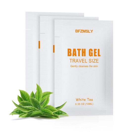 BFZMSLY 200 Pack Travel Size Body Wash Packets Bulk (0.35oz, White Tea Scent) – Mini Individual Pack TSA Approved Toiletries for Guest Body Wash for Hotels, Airbnb, Travel & Hospitality