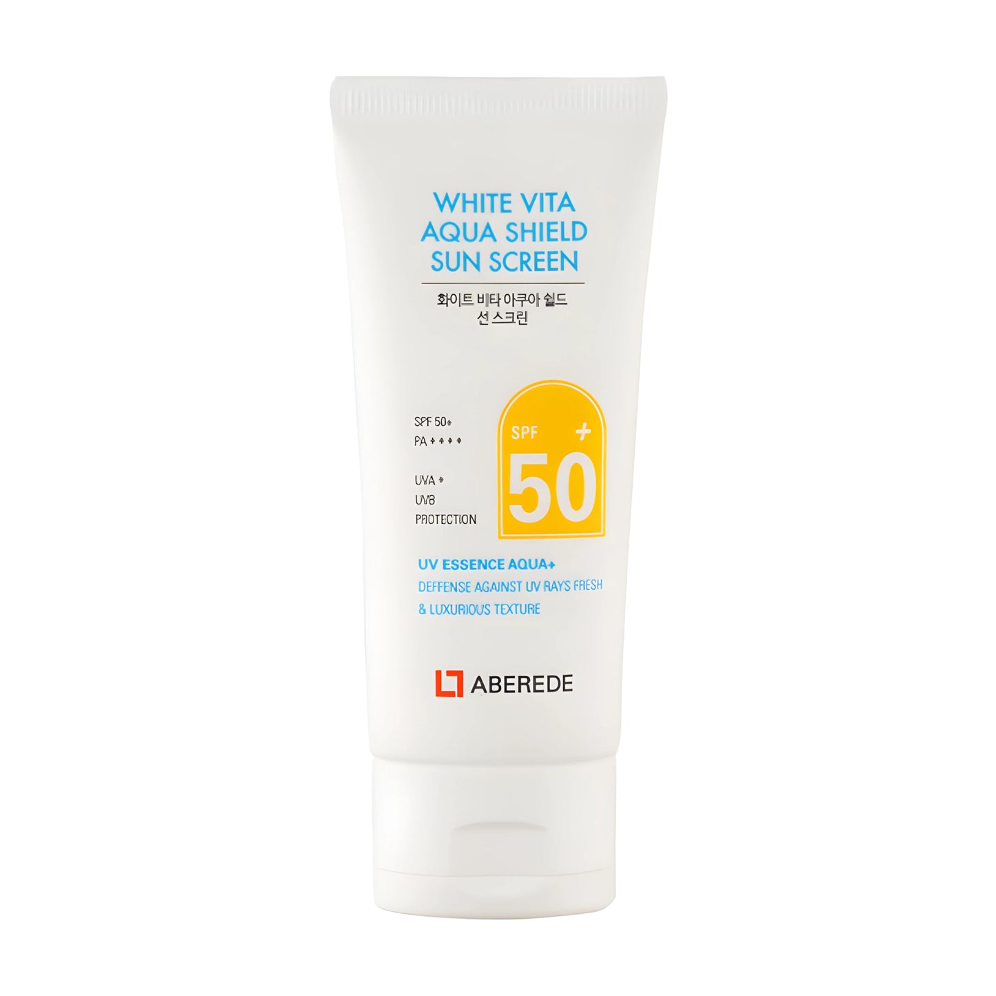 ABEREDE White Vita Aqua Korean Sunscreen SPF50+ PA++++ 1.69 fl oz/50ml, Lightweight No White Cast Essence Sunscream,Hydrating Daily Facial Sunblock with Triple Hyaluronic Acid nongreasy UV Protection