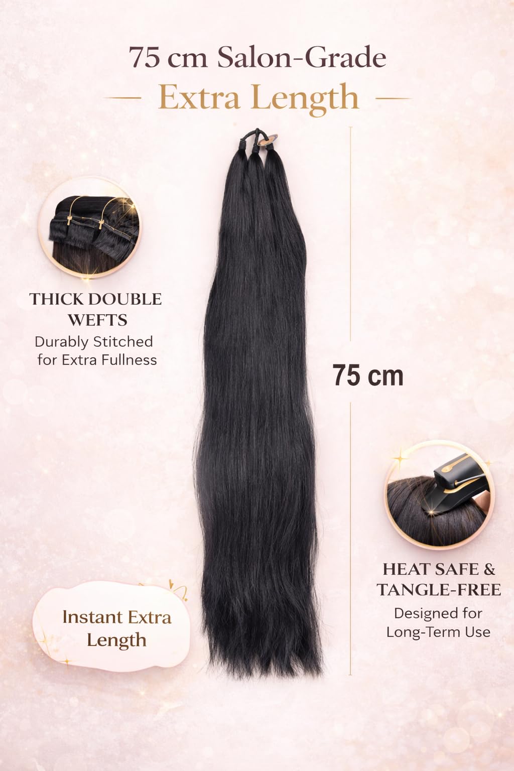 Kausi Jewellers Nakli Hair Wigs for Women & Girls - Long, Bangs Styles & Extensions + Gangawan, Savaram, Cataram, Sadaraa