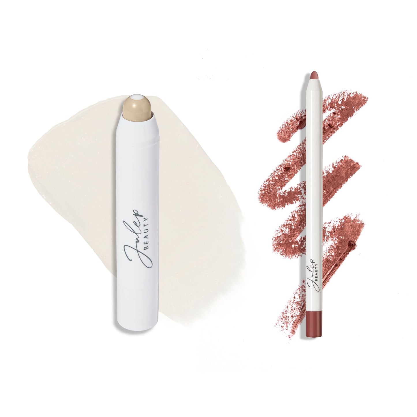 Julep The Perfect Pair 2pc Set: It's Balm Tinted Lip Balm, Iridescence and With a Trace Retractable Creamy Long-Lasting Lip Liner, Antique Rose