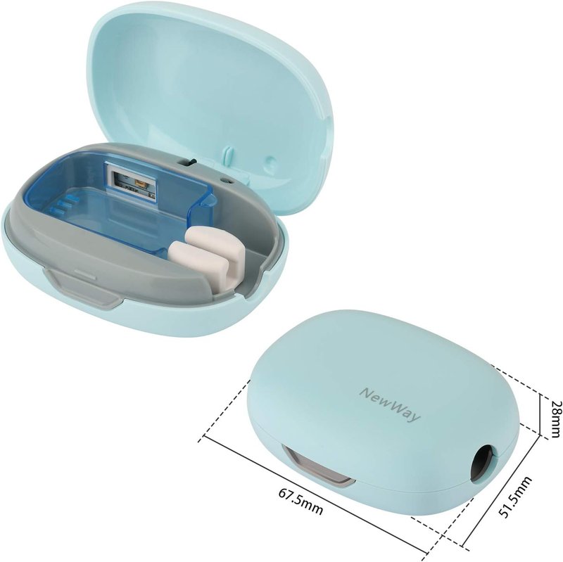 Rechargeable Travel Toothbrush Case - Mini Toothbrush Cover with Holder | Blue