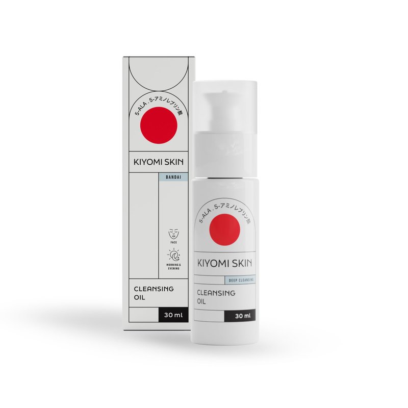 Kiyomi Skin Travel Size Cleaning Oil 1 fl.oz. With 5-ALA and Vitamin E Cleanser Vegan Facial Cleanser Make Up Remover