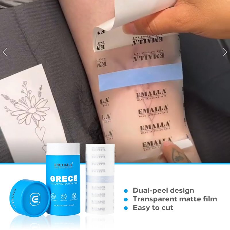 Tattoo Aftercare Bandage Roll, 6"x 11 Yard Tattoo Protection Film 0.02MM Matte Waterproof Bandage Second Skin Tape for Healing Tattoo Film Tattoo Supplies (6 in x 11 yd Roll)