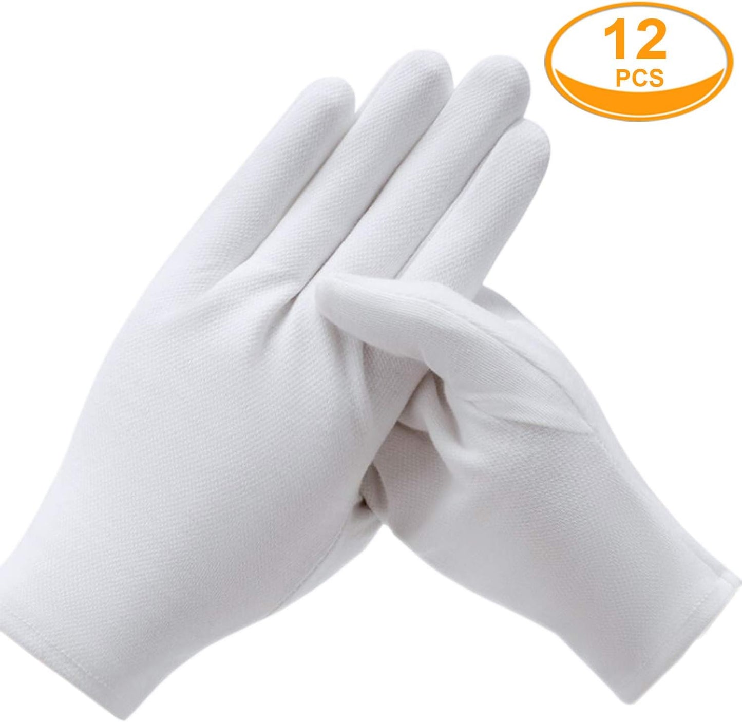 White Cotton Gloves for Eczema Relief | 6 Pairs Moisturizing Work Glove Liners