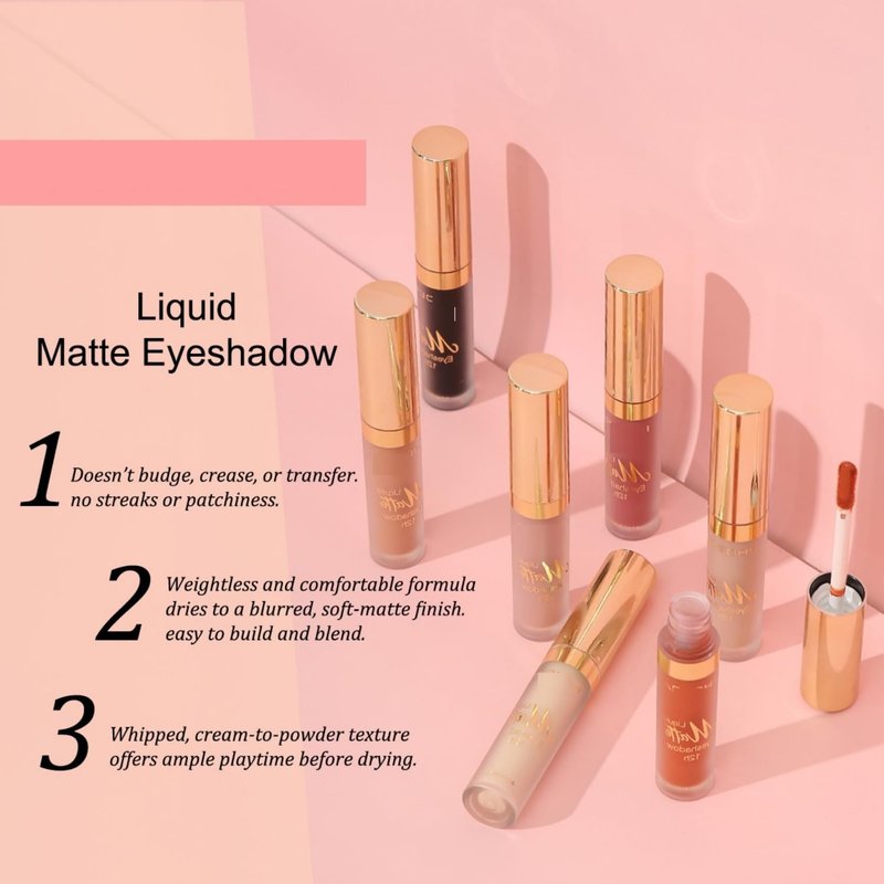 Matte Liquid Eyeshadow - 8 Color Palette | Smooth, Creamy, Long-Lasting & Waterproof (P03 Oak)