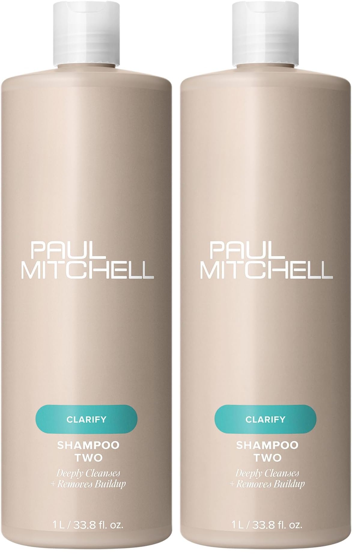 Paul Mitchell Shampoo Two,Clarifying Shampoo,Deep Cleanses + Removes Buildup,For All Hair Types,Especially Oily Hair,33.8 fl. oz.,(Pack of 2)