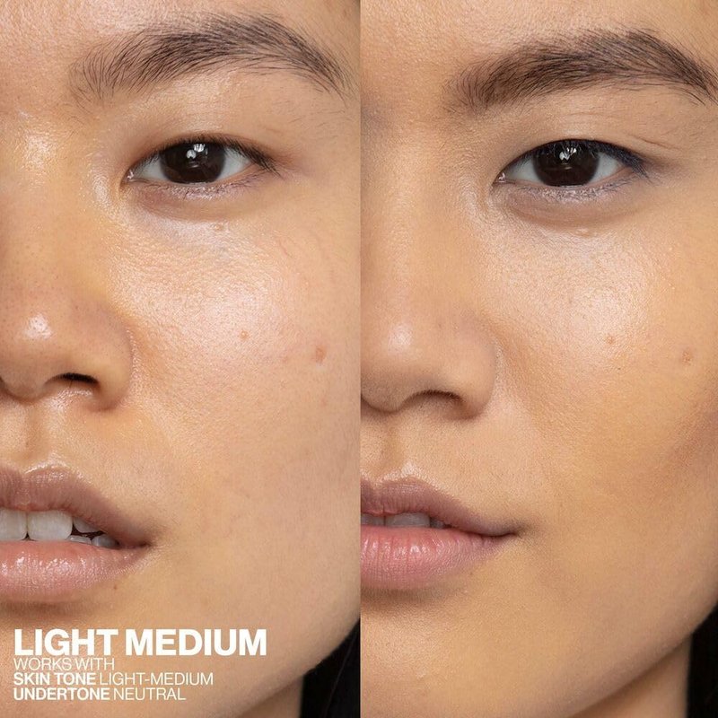 Smashbox Halo Healthy Glow Tinted Moisturizer with SPF 25 | 24-Hour Hydrating Buildable Coverage with a Natural Dewy Finish, Hyaluronic Acid & Niacinamide, Light Medium, Travel Size, 0.41 Fl Oz