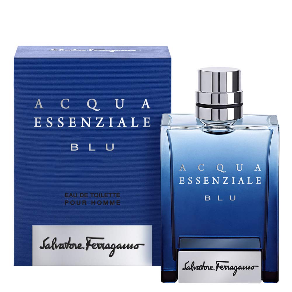 Salvatore Ferragamo Acqua Essenziale Blu Eau de Toilette Spray for Men, 1.7 Ounce