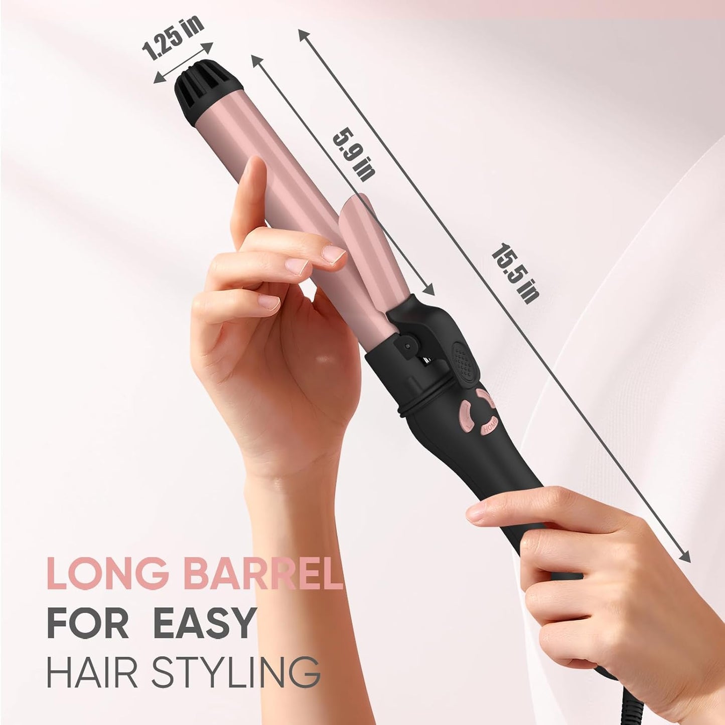 Lanvier Automatic Curling Wand - 1.25 Inch Rotating Curling Iron for Effortless Waves | Tourmaline Ceramic, Dual Voltage, 11 Temp Settings