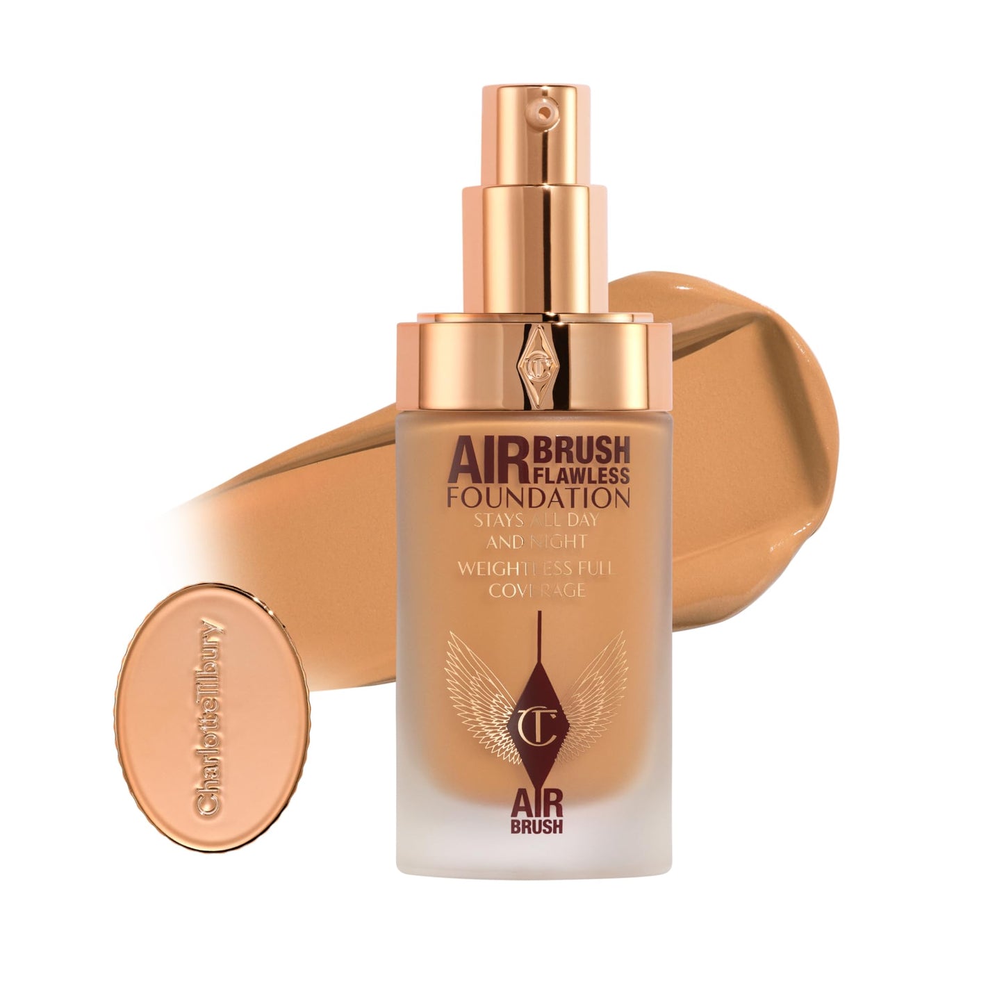 Charlotte Tilbury Airbrush Flawless Matte Foundation - Full Coverage Liquid Makeup with a Natural-Matte Finish - Smoothes & Blurs Pores - Waterproof & Transfer Resistant - 10 Neutral