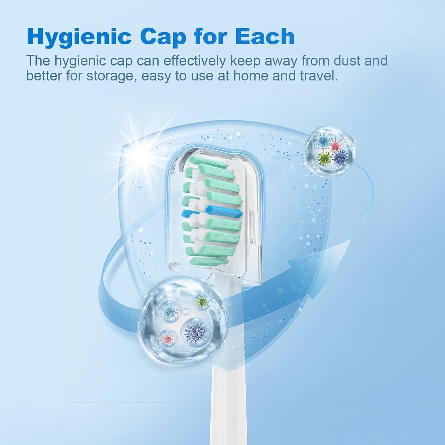 Replacement Toothbrush Heads Compatible with Philips Sonicare Electric Toothbrush,Replacement Brush Head for Replacement Heads C1 C2 G2 W 4100 HX9023/65 HX6062/65 and More Sonicare Snap-on Handles