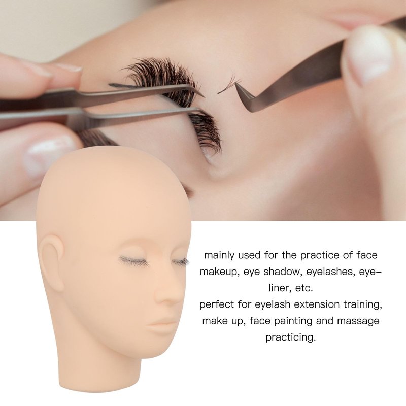 banapoy Lash Mannequin Head, 3 Layers Silicone, Eyelash Extension Training & Makeup Practice Head