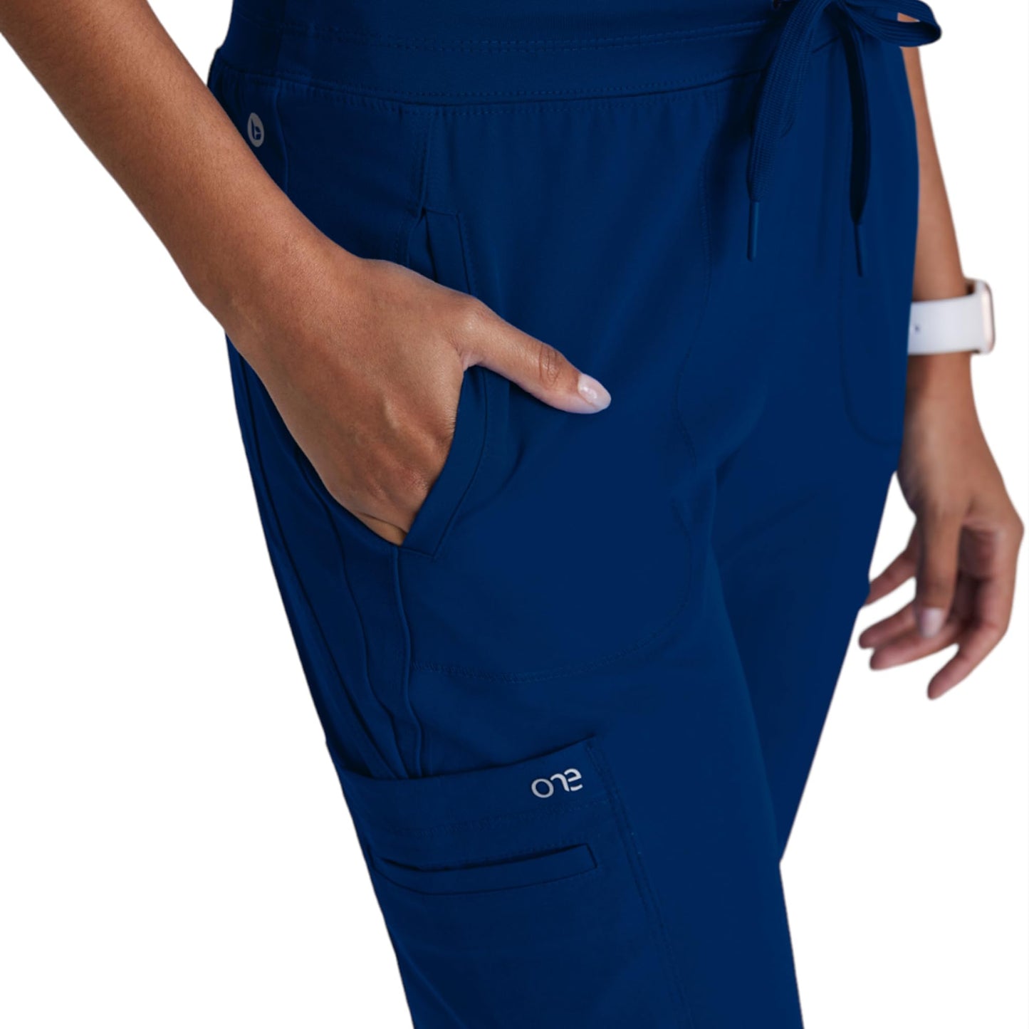 BARCO One Uplift Classic Fit Tapered Leg Scrub Pant for Women – Indigo, 5-Pocket Mid-Rise Scrub Bottoms w/ 360 Spandex Stretch – Moisture Wicking, Anti-Static & Quick Shed – Medium, Regular Fit