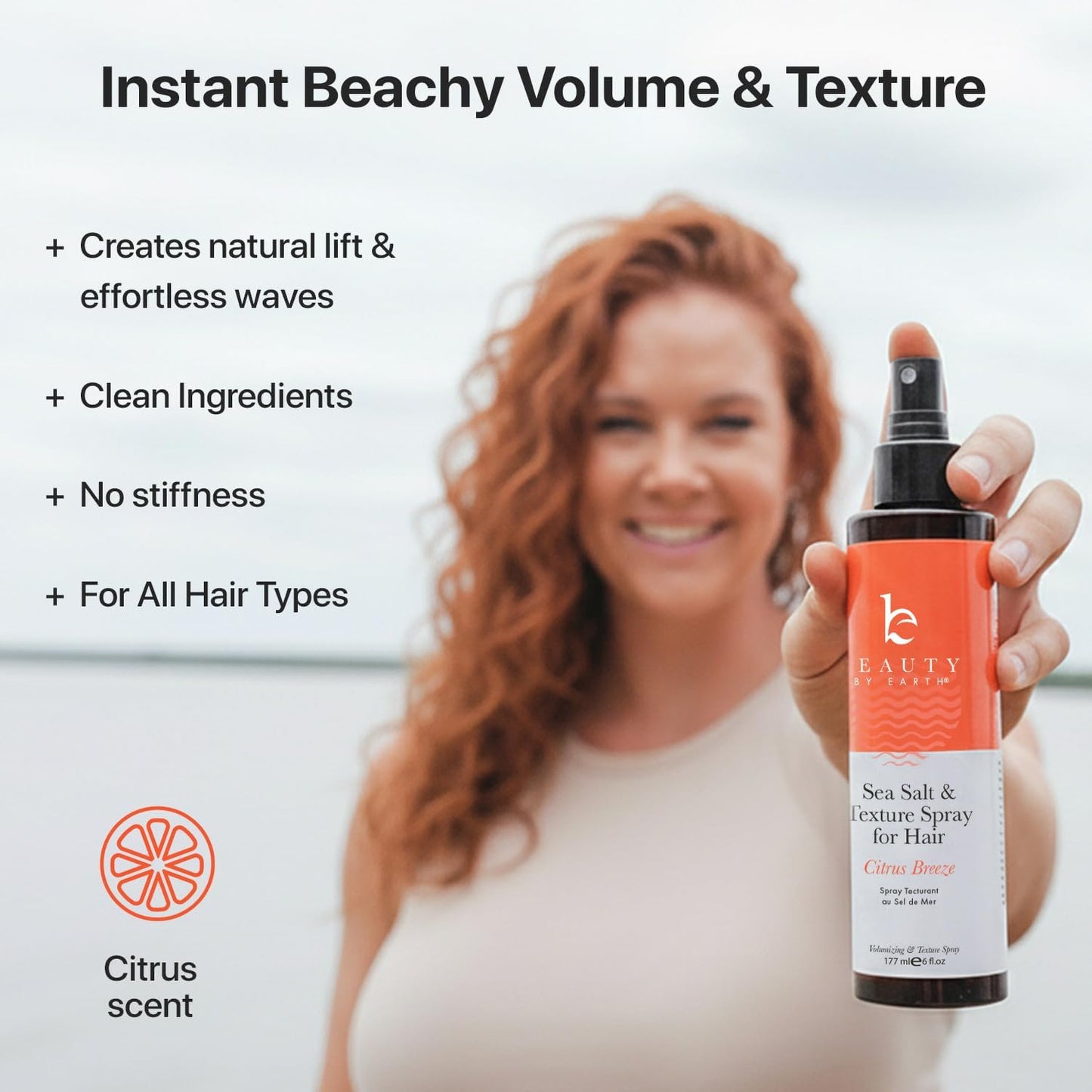 Sea Salt Spray for Beach Waves - Aloe-Infused Texture & Volume Spray for All Hair Types | 6oz, Ocean Waves Scent