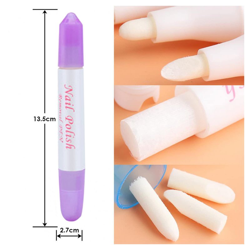 2 Pcs Nail Polish Corrector Remover, Dual Tipped Nail Art Sculpture Pen, Edge Cleaning Mistakes Cleaner for DIY Design or Salon