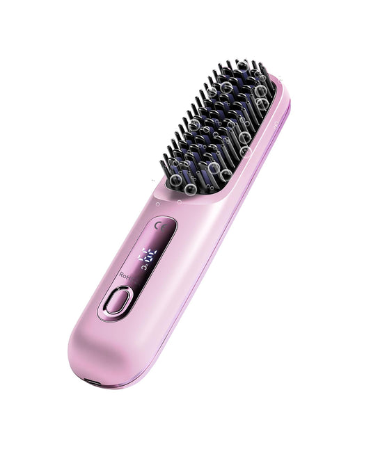Pro Straightener Hair,Gobrush Cordless Hair Straightener,Portable Hot Comb,Compact & Travel-Friendly,Fast Heating
