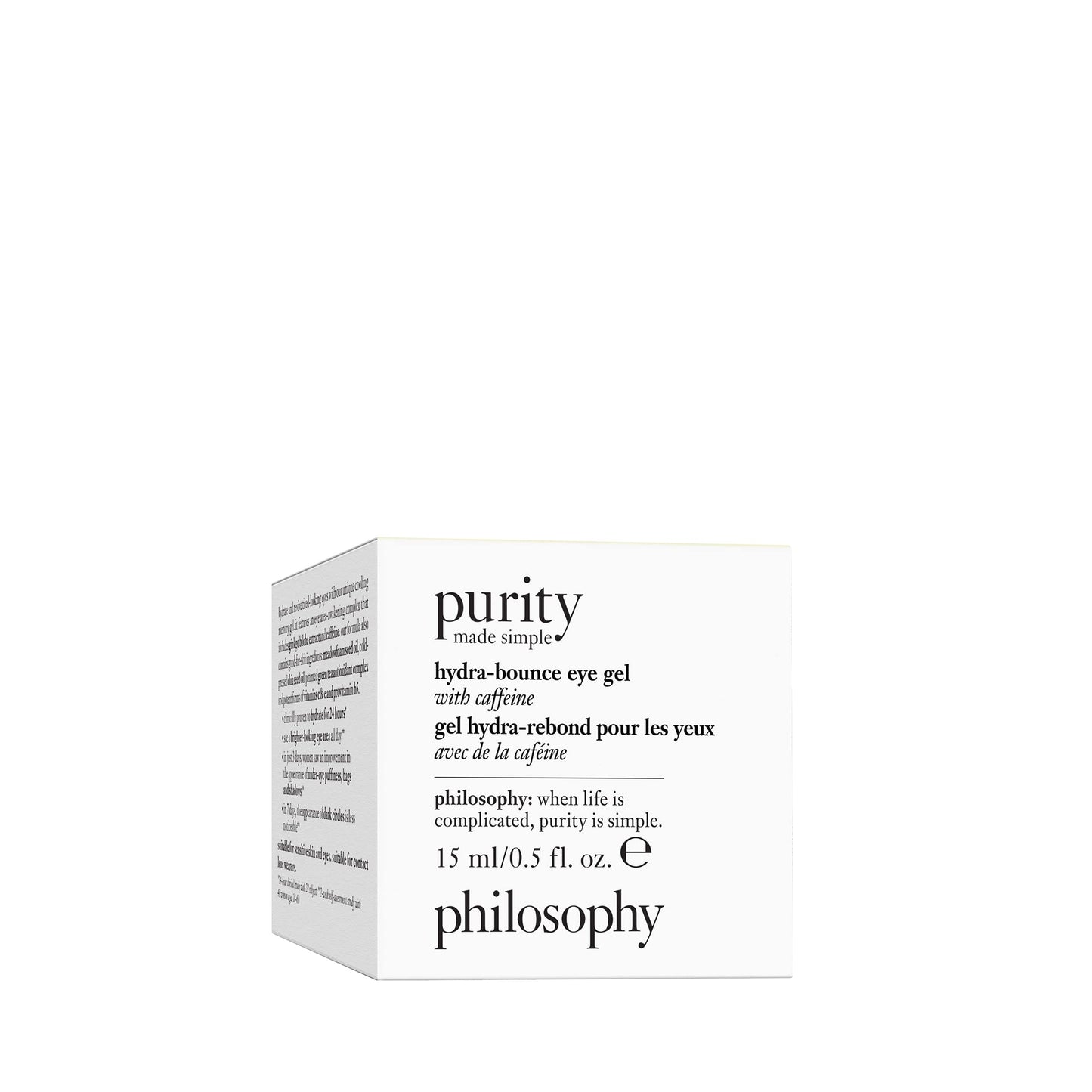 philosophy purity made simple hydra-bounce eye gel - with meadowfoam seed oil, shea butter & gingko extract – provides 24-hour hydration for brighter & smoother skin - 0.5 fl oz