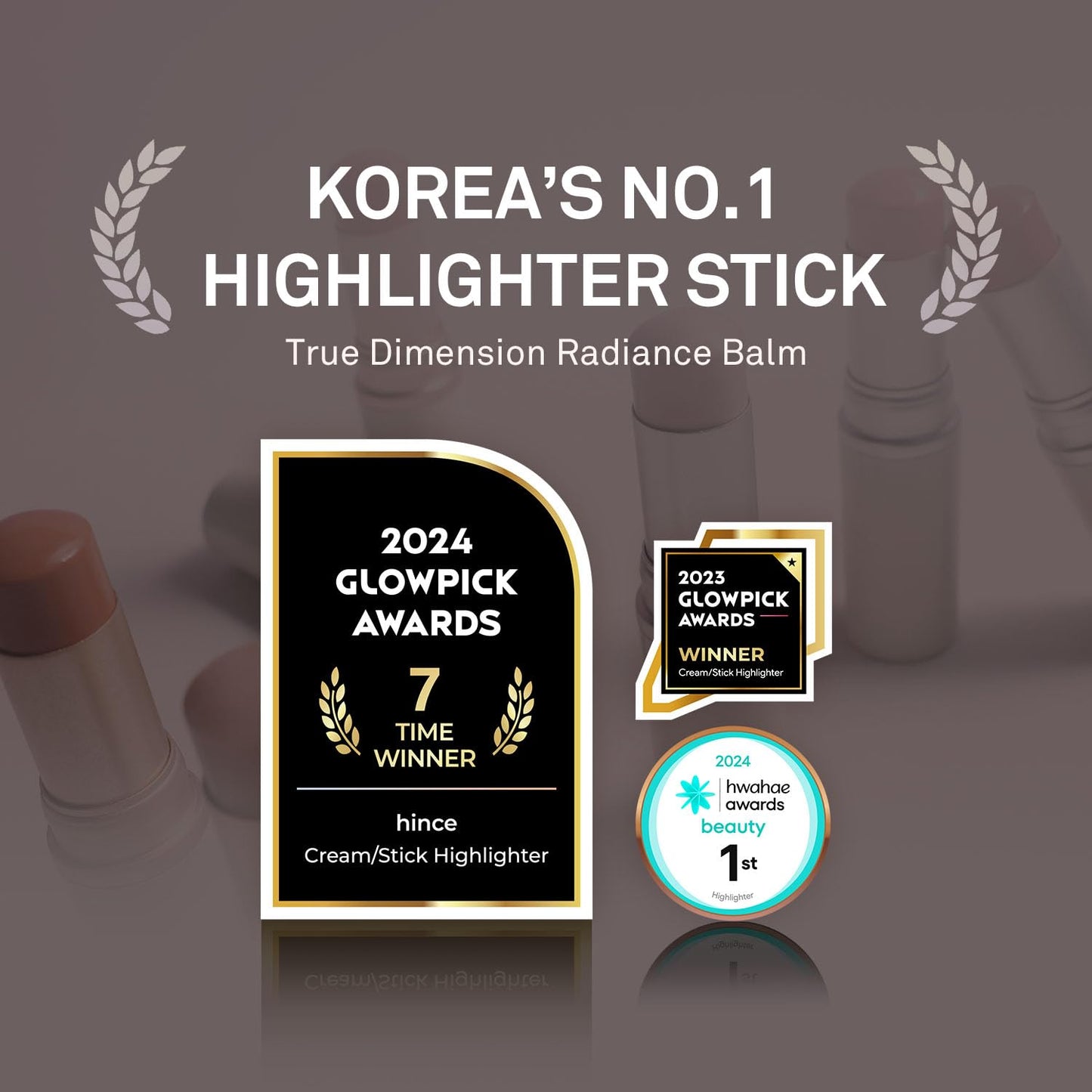 hince True Dimension Radiance Balm Korean Glass Skin Highlighter, with Squalane & Safflower Oil | Cream Blush, Eyeshadow & Lip Glow in One | Dewy Glass Skin Finish, No Parabens, 10g (DAWN RAY)