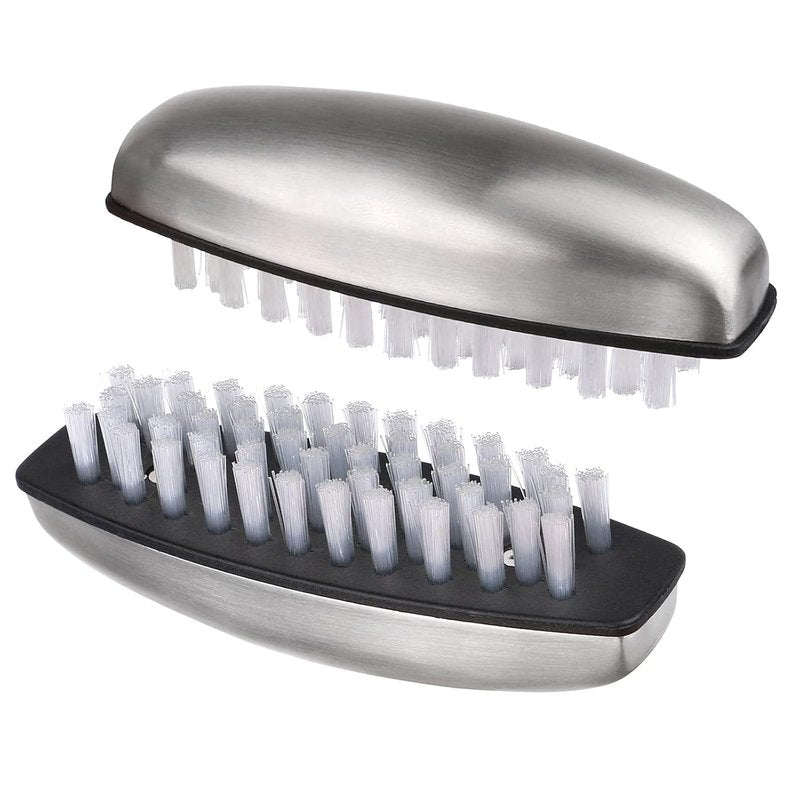 Beomeen Nail Brushes - Stainless Steel Fingernail & Toenail Cleaner | Non-Slip Pedicure Scrubber for Men & Mechanics