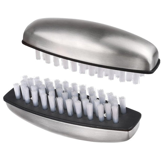 Beomeen Nail Brushes - Stainless Steel Fingernail & Toenail Cleaner | Non-Slip Pedicure Scrubber for Men & Mechanics