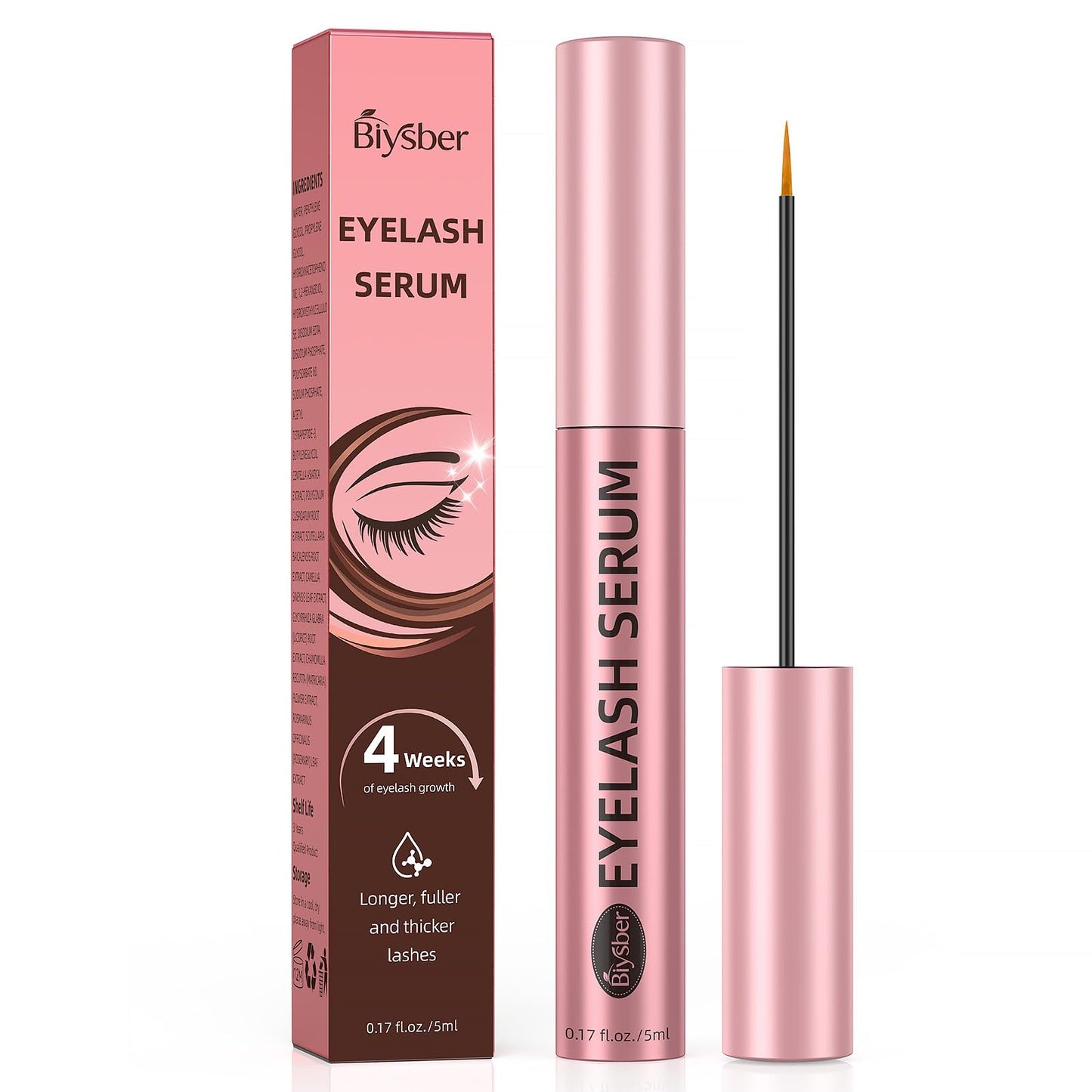 Lash Serum for Eyelash Growth – Advanced Lash & Brow Enhancer for Longer, Fuller-Looking Lashes, Nourishes and Strengthens for Visible Results, Gentle Formula for Sensitive Eyes