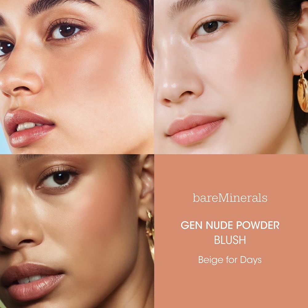 bareMinerals Gen Nude Powder Blush, Call My Blush, Vegan, Cruelty-Free & Dermatologist-Tested