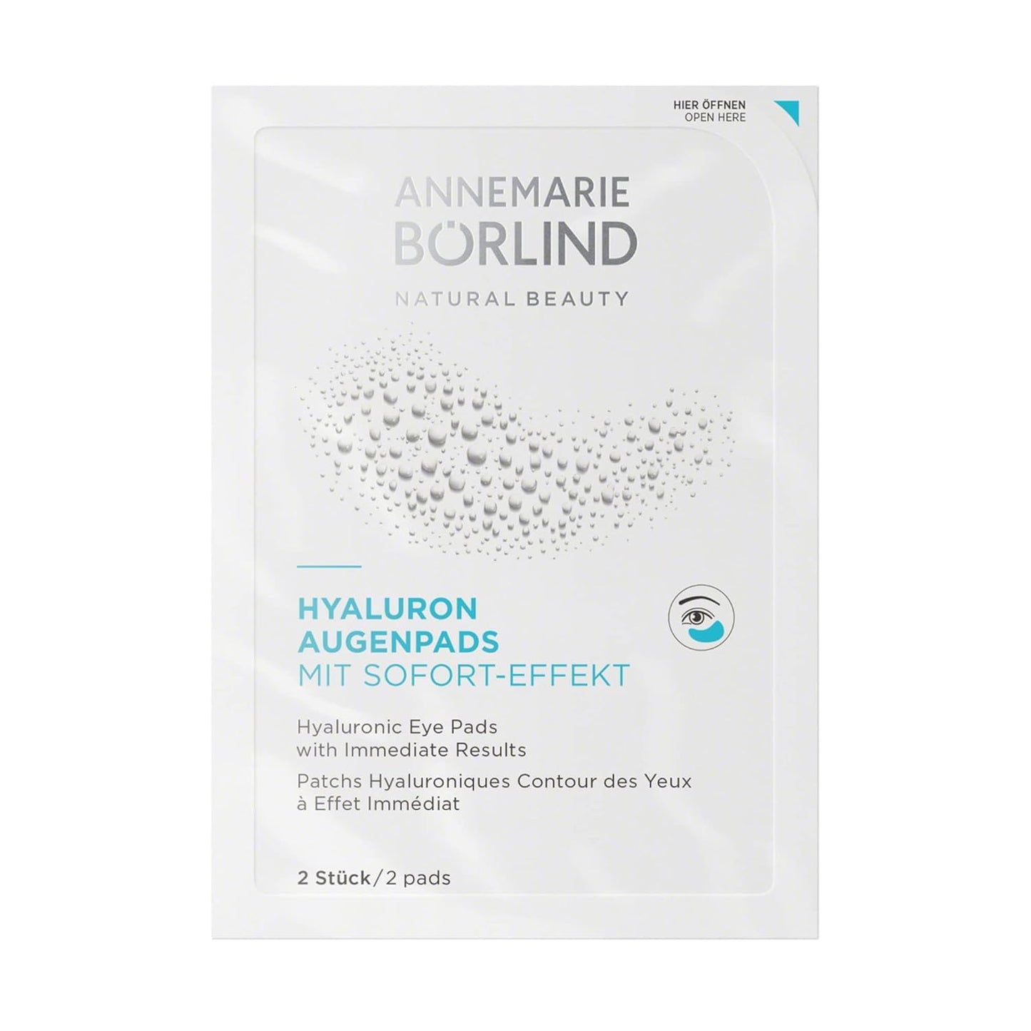 ANNEMARIE BÖRLIND Hyaluronic Acid Under Eye Mask – Vegan Eye Patches for Puffy Eyes with Tremella and Konjac Root– Remove Under Eye Bags Instantly – Cruelty-free Gel Eye Patch – 6 Pairs