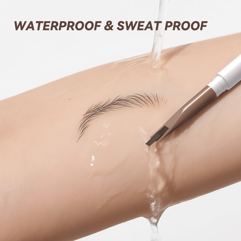 2Pcs MAANGE Eyebrow Pencil, Retractable Definer Dual-Sided Brow Brush,3D Long-lasting Smudge-Proof Eye Brow Pen Makeup, Fine Tip, Fills in Sparse Areas and Gaps,Brown-B202
