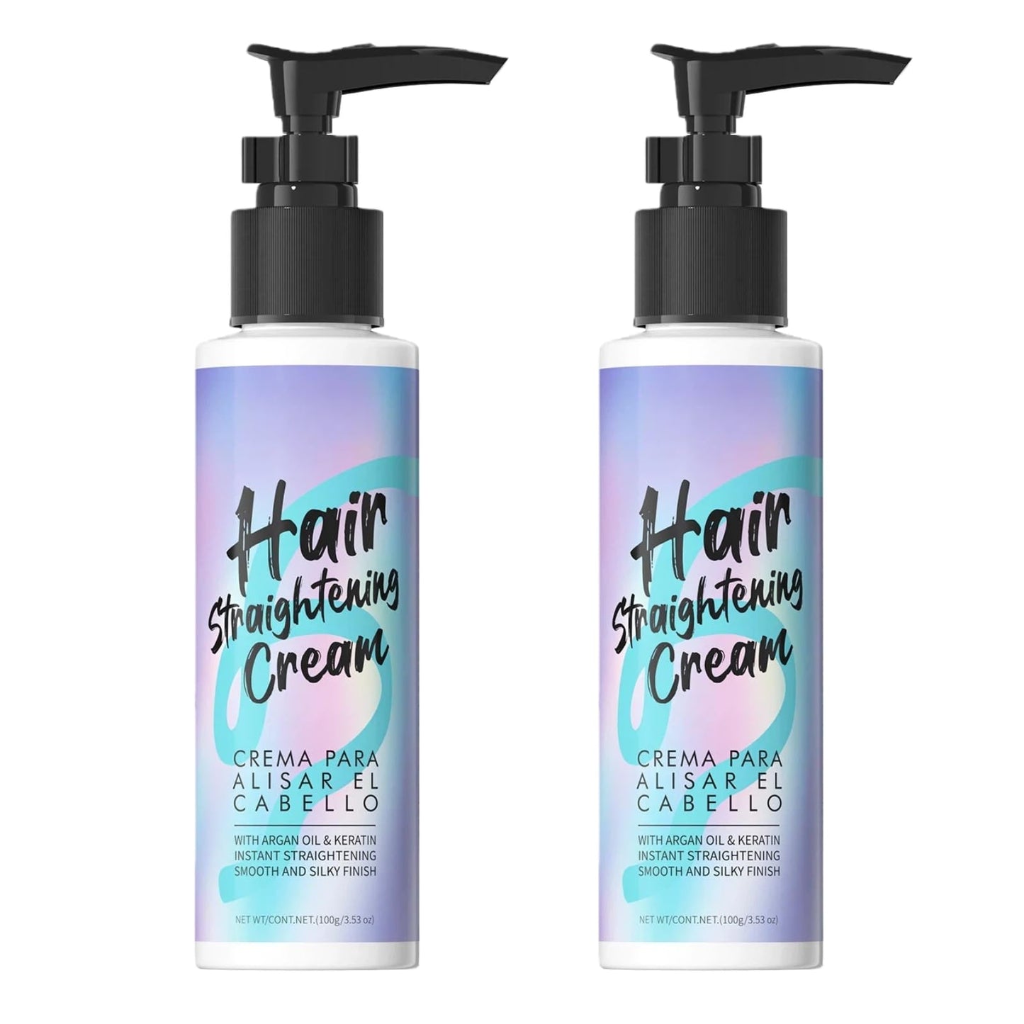 gowwim Hair Straightener Cream, 72h Long-Lasting Frizz Control Heat Protection up to 230°c (450℉) Plant Extracts Nourishing Smoothing Straightening Cream for Frizzy & Curly Hair