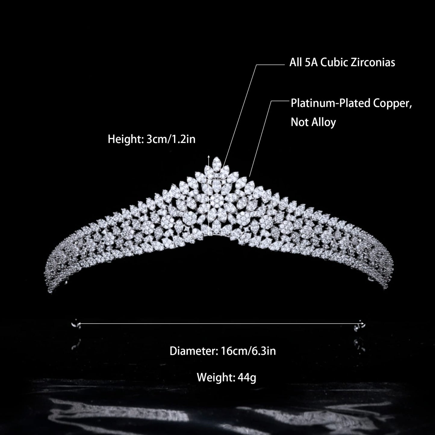 Cubic Zirconia Wedding Tiaras for Bride Small Sweet 16 Birthday Prom Queen Crown Pageant Headpieces Coronas Para 15 Anos Quinceaneras 2026 Silver Bridal Hair Accessories