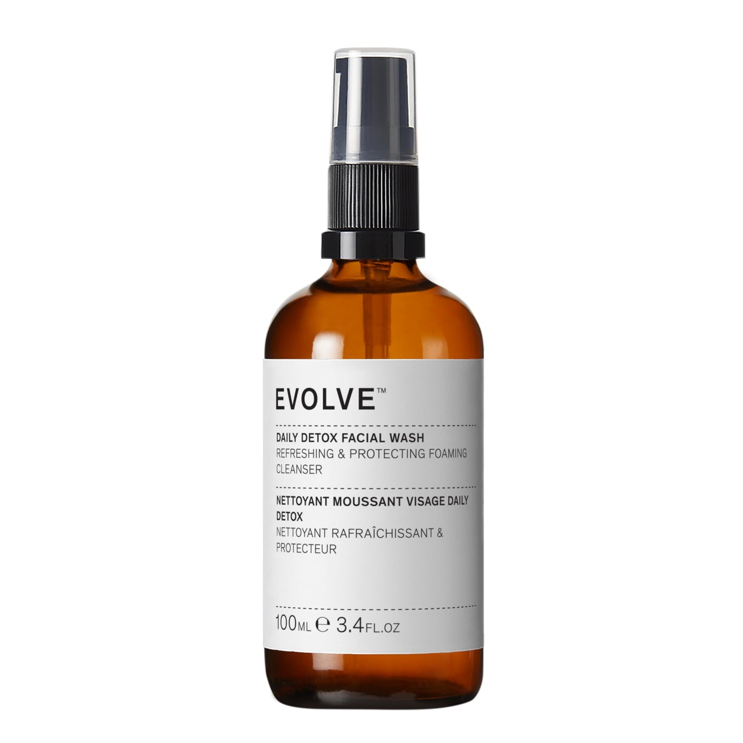Evolve Organic Beauty - Natural Daily Detox Facial Wash | Small-Batch, Vegan Clean Beauty (Full Size, 3.4 fl oz | 100 ml) Packaging May Vary