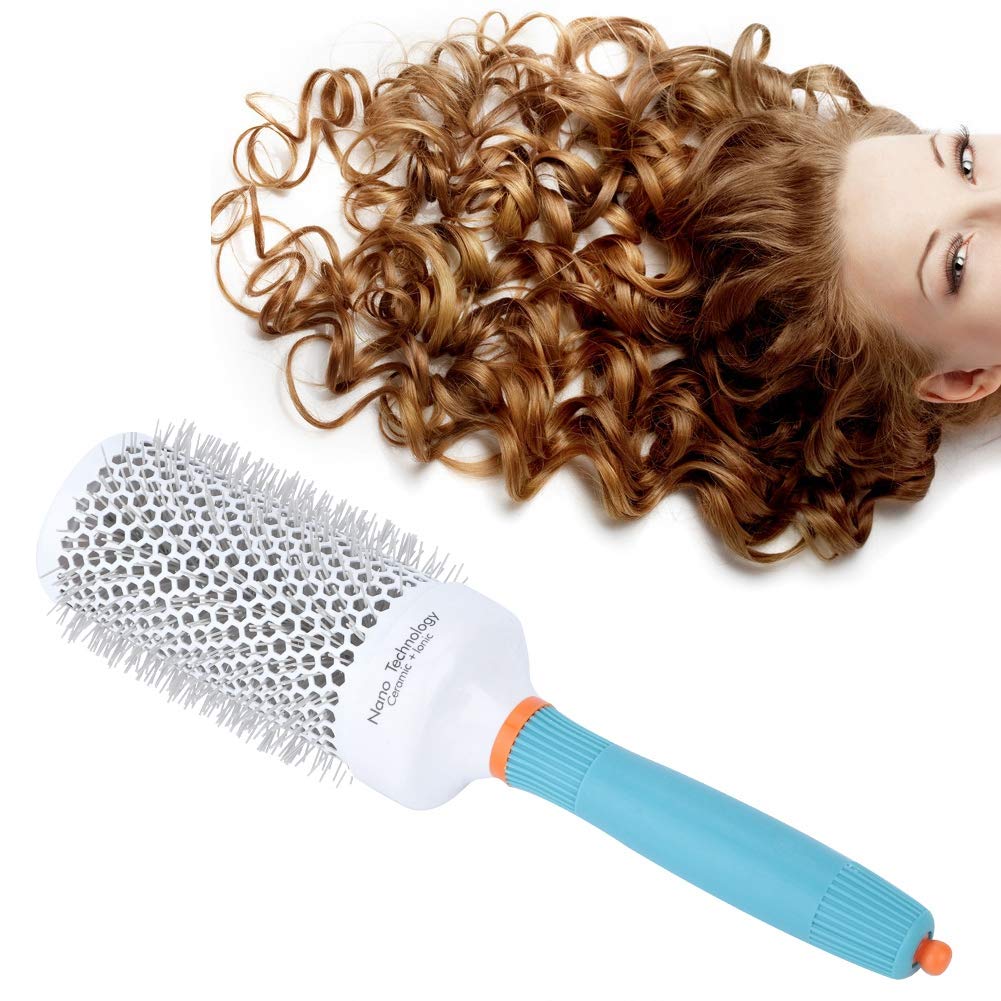 Baxnore Aluminum Moroccan Oil Round Brush, Round Hair Brush, Roller Hairbrush for Blow Drying, Curling, Straightening, 10.6x1.3in, 25#, Pink (53# (1200 single model price 11))