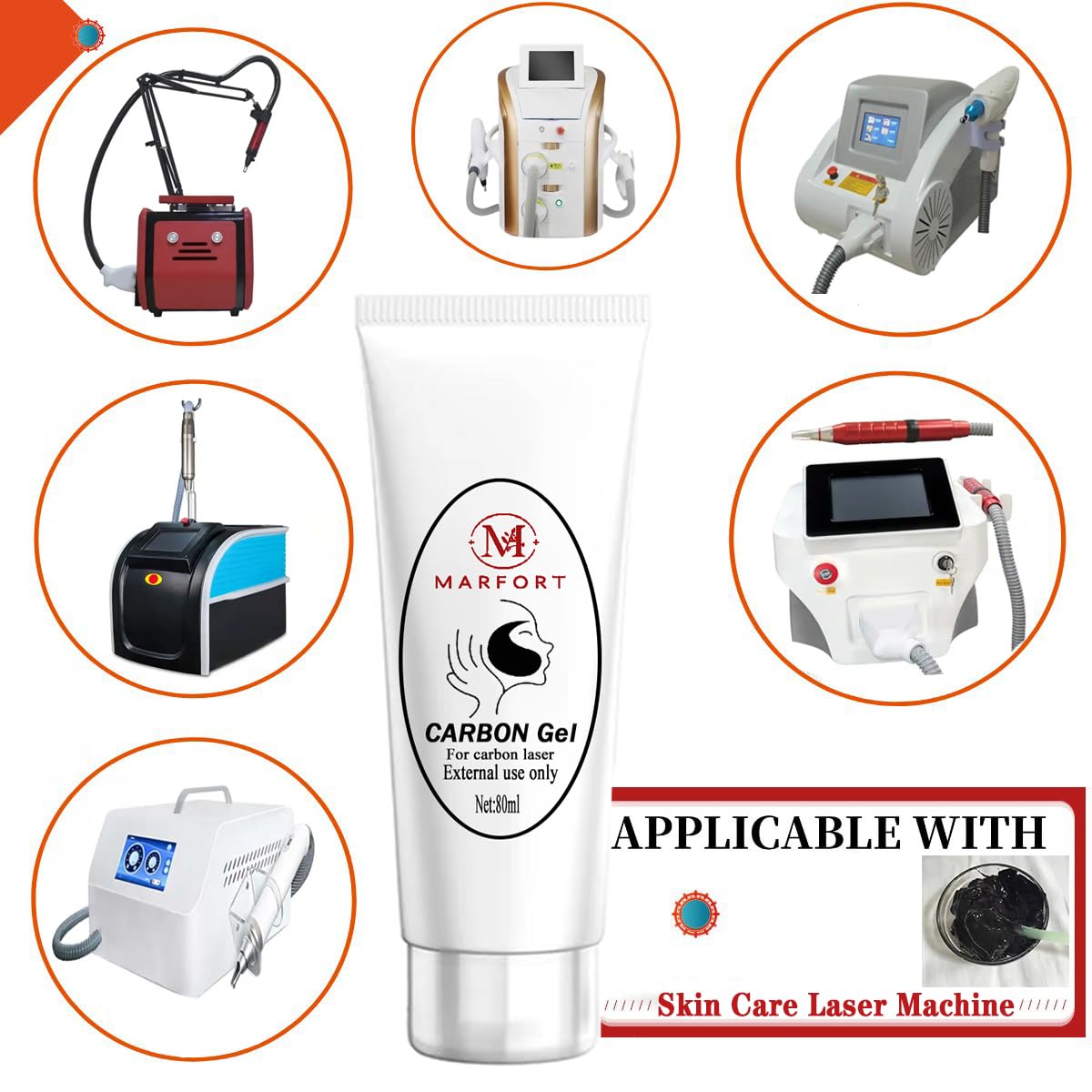 Marfort Carbon Peel Cream Gel for Facial Skin Rejuvenation Black Doll Deep Cleaning with Carbon Gel Safe & Effective（80ml）