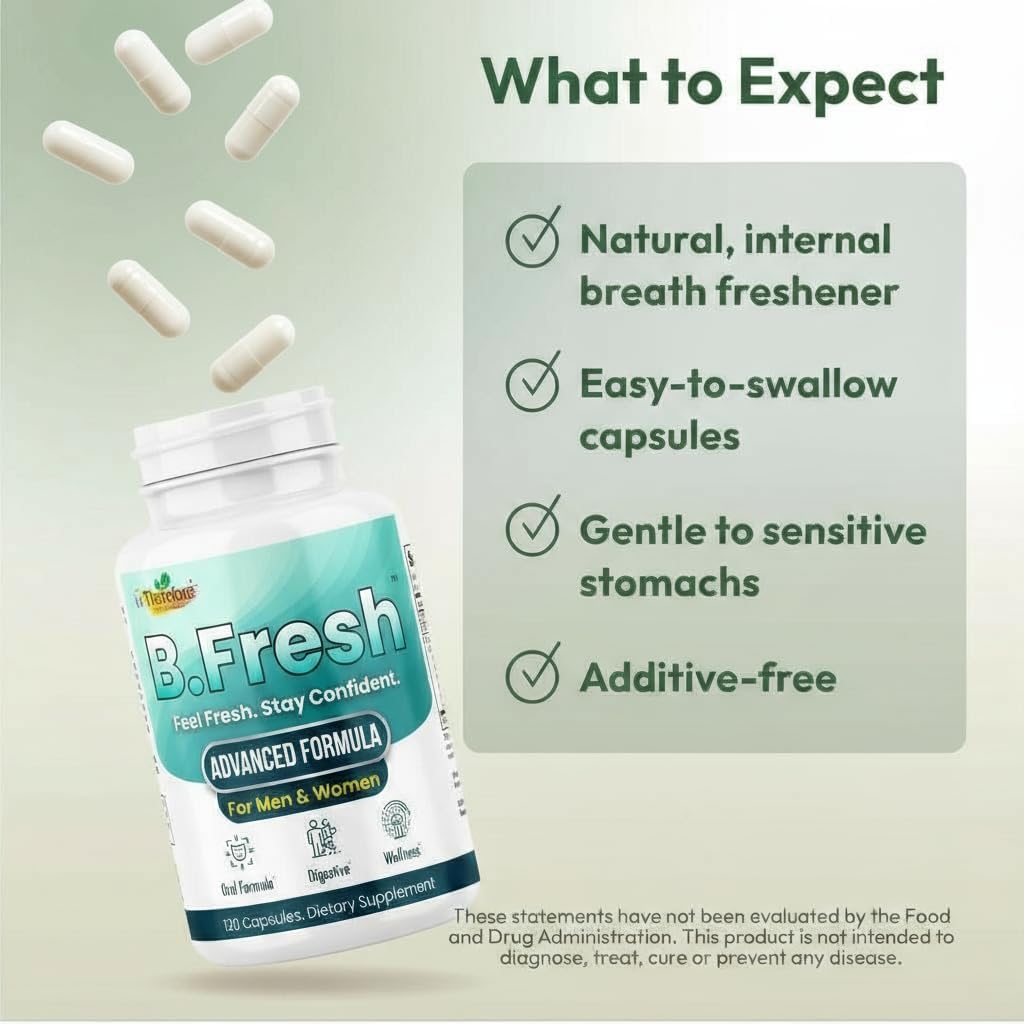 Fresh Breath Oral Probiotics - Dental Supplement for Gum Health & Oral Microbiome Balance | 120 Capsules with Lactobacillus