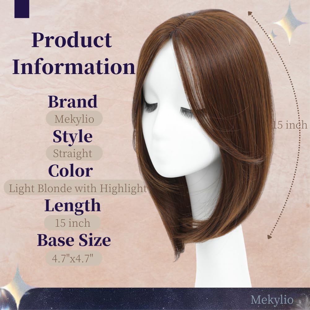 Hair Toppers for Women - Large Base Clip-In Hair Pieces | 15-Inch Fake Bangs for Thinning Hair